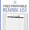 Image result for Reading List Template Printable