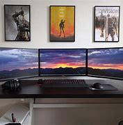 Image result for Three Monitor Computer Desk