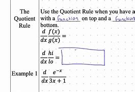 Image result for Quotient Rule Calculus