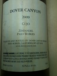 Image result for Dover Canyon Zinfandel Cujo