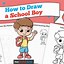 Image result for Boy Going to School Drawing