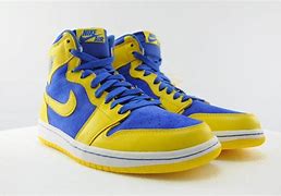 Image result for Blue and Royal Yellow Jordan's