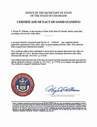 Image result for Colorado Letter of Good Standing