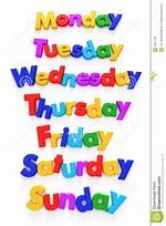 Image result for Days of the Week Word Clip Art