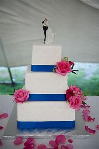 Image result for Royal Blue and Pink Wedding Cakes