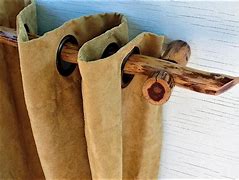 Image result for Rustic Farmhouse Wooden Curtain Rod Brackets