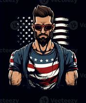 Image result for Brand with Stars Bearded Man Sunglasses American Flag