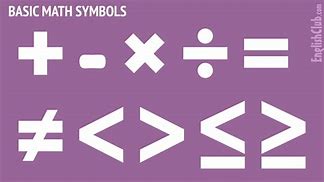 Image result for 5 Mathematical Symbols