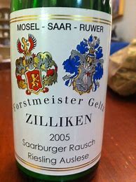 Image result for Zilliken Forstmeister Geltz Saarburger Rausch Riesling Auslese Goldkapsel