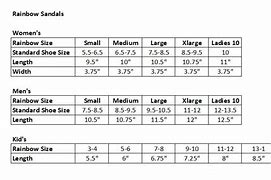 Image result for Rainbow Sandals Size Chart