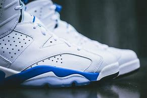 Image result for Air Jordan 6 Blue and White