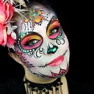 Image result for Black and White Sugar Skull Face Paint