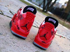 Image result for Jordan 4 White and Red Costumize