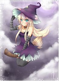 Image result for Anime Witch with Purple Hair
