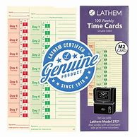 Image result for Lathem Time Cards Form E