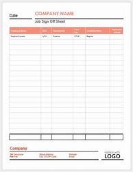Image result for Employee Sign Off Sheet Template