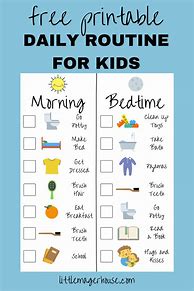 Image result for Kids Routine Chart Free
