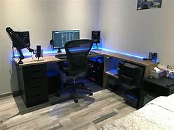 Image result for Jewel-Toned Gaming Desk Setup