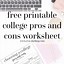 Image result for College Pro Con List Template