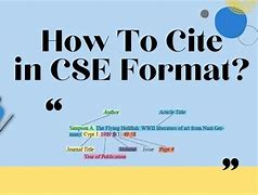 Image result for CSE Formatting