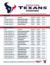 Image result for Houston Texans Schedule 2018 Printable