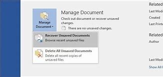 Image result for How to Recover Document Unsaved If Not in Recover Unsaved Topics