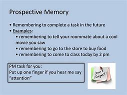 Image result for Prospective Memory Examples