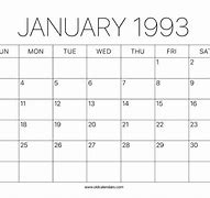 Image result for Jan 1993 Calendar