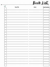 Image result for Book List Printable Templates