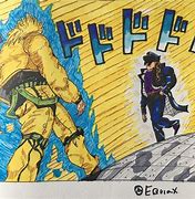 Image result for Jotaro vs Dio Manga Walking