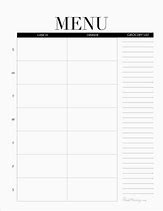 Image result for 30-Day Menu Template