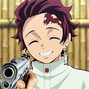 Image result for Meme Tanjiro with a Gun