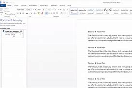 Image result for How to Check Document Recovery in Word