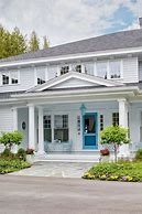 Image result for Blue Exterior House with Stone