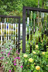 Image result for Wine Bottle Garden Art