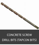Image result for Concrete Screws Tapcon Drill Bit Size Chart