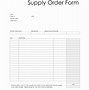 Image result for Supply Order Form Template