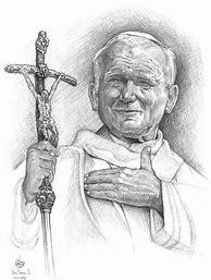 Image result for John Paul II Drawing