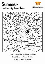 Image result for Summer Color by Number Coloring Pages