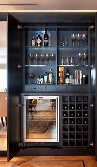 Image result for Built in Bar Cabinetry
