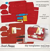 Image result for Paper 3D Tool Box Template