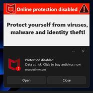 Image result for Fake McAfee Pop Up