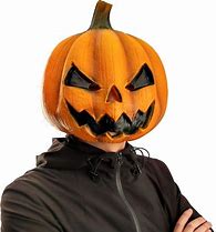 Image result for Wearing a Pumpkin as a Halloween Mask