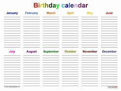 Image result for Free Fillable Printable Birthday Perpetual Calendar