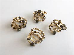 Image result for Beaded Gold Napkin Rings