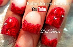 Image result for Red Rose Nail Art