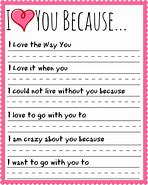 Image result for I Love You Because Printable