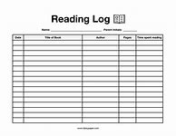 Image result for Printable Reading Log Template