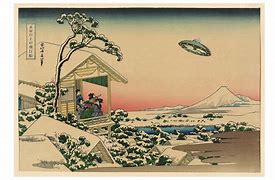 Image result for Flying Saucer Art Woodcut