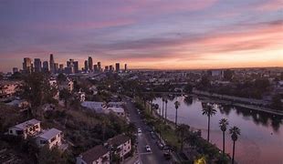 Image result for Los Angeles Skyline From Lake